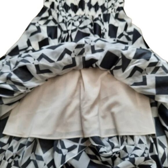 Alice + Olivia black & white diamond kaleidoscope geometric maxi dress Size 0 - Picture 8 of 15